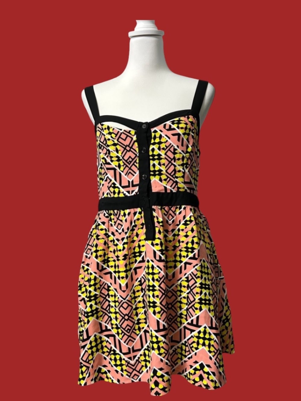 Colorful Print Cut-out Sundress